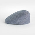 Navy Herringbone 100% Silk Flat Cap