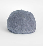 Navy Herringbone 100% Silk Flat Cap