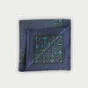 Navy Paisley Bean Motif Silk Pocket Square