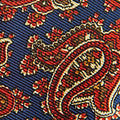 Navy Paisley Motif Printed Silk Tie
