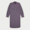 Navy & Red Check Cotton Nightshirt with Red Piping