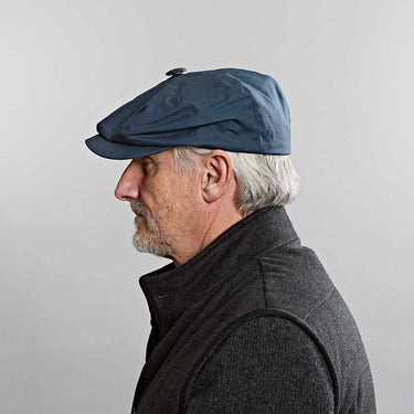 Navy Waxed Cotton Gatsby Cap