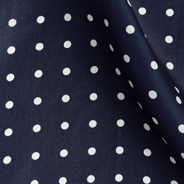 Navy & White Medium Spot Silk Pocket Square