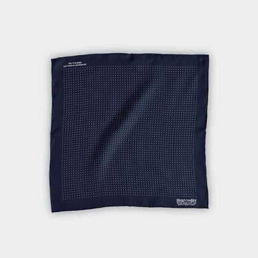 Navy & White Small Spot Silk Pocket Square