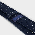 Navy & White Spot Silk Tie