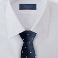 Navy & White Spot Silk Tie
