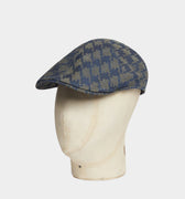 Navy With Large Houndstooth Cotton Roma Cap