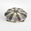 Olive & Brown Large Check Cotton & Silk Gatsby Cap