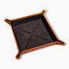Orange Leather & Brown Suede Small Travel Tray