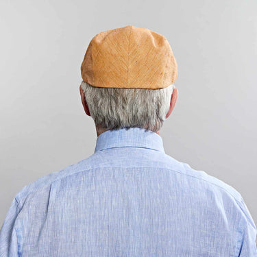 Orange Linen Flat Cap