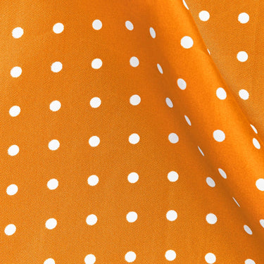 Orange & White Medium Spot Silk Pocket Square