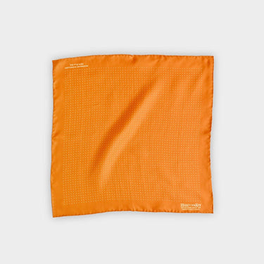 Orange & White Small Spot Silk Pocket Square