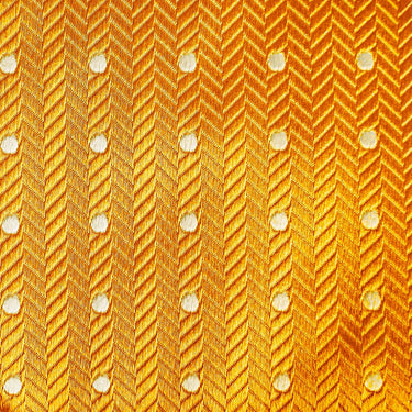 Orange & White Spot Herringbone Silk Tie