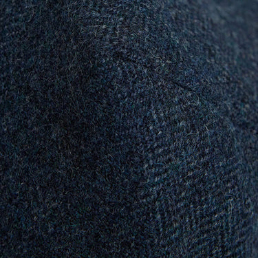 Petrol Blue Herringbone Wool Flat Cap