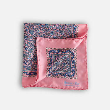 Pink Floral Silk Pocket Square