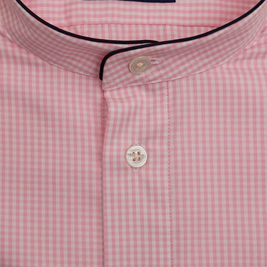Pink Gingham Check Cotton Nightshirt with Navy Piping