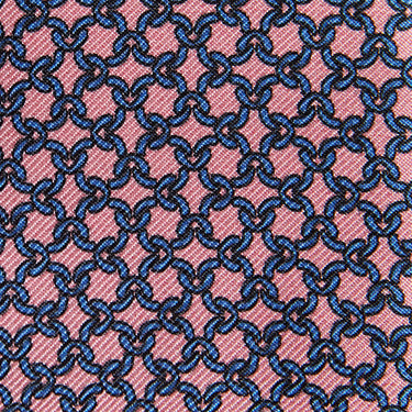 Pink Interlocking Links Printed Silk Tie