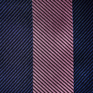 Pink & Navy Block Stripe Silk Tie