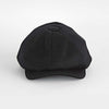 Plain Black Loden Wool Made In England Gatsby Cap
