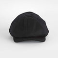 Plain Black Loden Wool Made In England Gatsby Cap