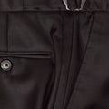 Plain Black Woollen Evening Trousers with Satin Stripe