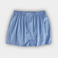 Plain Blue Cotton Poplin Boxer Shorts