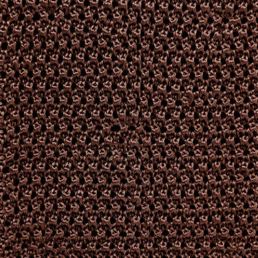Plain Brown Knitted Silk Tie