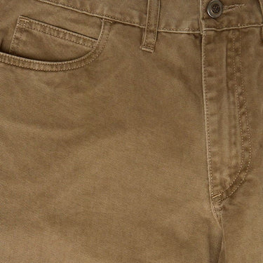 Plain Camel Brown Cotton Jeans