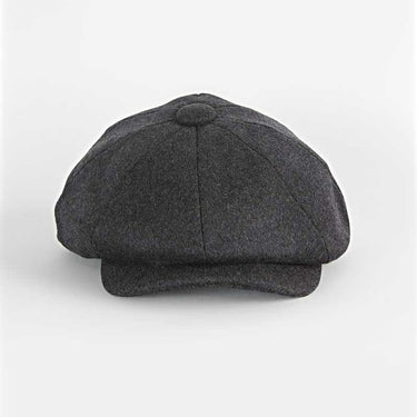 Plain Charcoal Grey Woollen MIE Loden Gatsby Cap