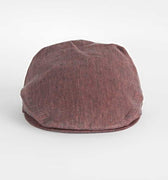 Plain Claret Linen Flat Cap