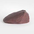 Plain Claret Linen Flat Cap