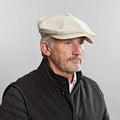 Plain Cream Linen Gatsby Cap