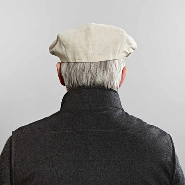 Plain Cream Linen Gatsby Cap