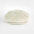 Plain Cream Linen Gatsby Cap