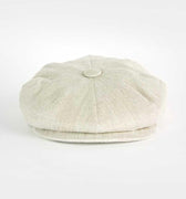 Plain Cream Linen Gatsby Cap