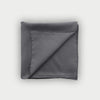 Plain Dark Grey Silk Pocket Square with Shoestring Hem