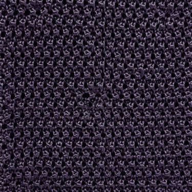 Plain Deep Purple Knitted Silk Tie