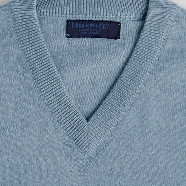 Plain Light Blue Cashmere Sweater