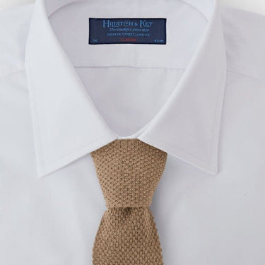 Plain Natural Knitted Cashmere Tie