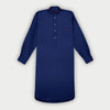 Plain Navy Oxford Cotton Nightshirt with Red Piping