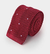 Porpora & White Spot Knitted Silk Tie