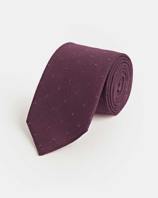 Purple Self - Spot Wool & Silk Blend Tie