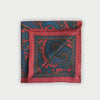 Red Floral Paisley Silk Pocket Square