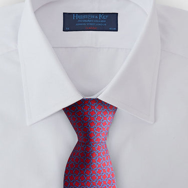 Red Interlocking Links Printed Silk Tie