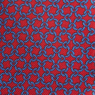 Red Interlocking Links Printed Silk Tie