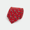 Red Rabbit Motif Printed Silk Tie