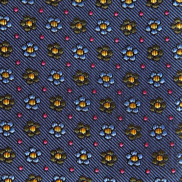 Royal Blue Blossom Motif Silk Tie