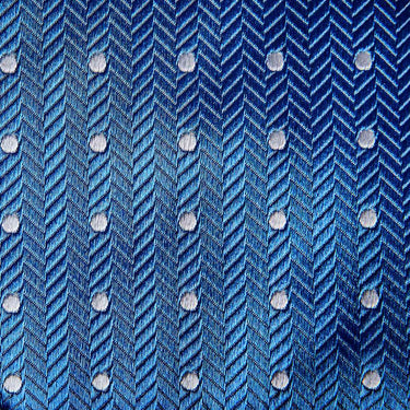 Royal Blue & White Spot Herringbone Silk Tie