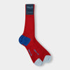 Short Dark Red Cotton Socks with Contrast Heel & Toe