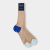 Short Light Brown Cotton Socks with Contrast Heel & Toe